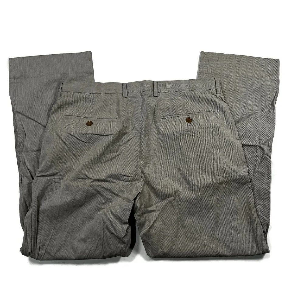 J‎ Crew Striped Chino Pants Mens 33 x 32 Straight Cotton Gray